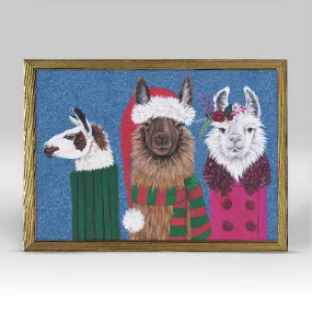Holiday - Fa-La-La-La-Llama Trio Embellished Mini Framed Canvas
