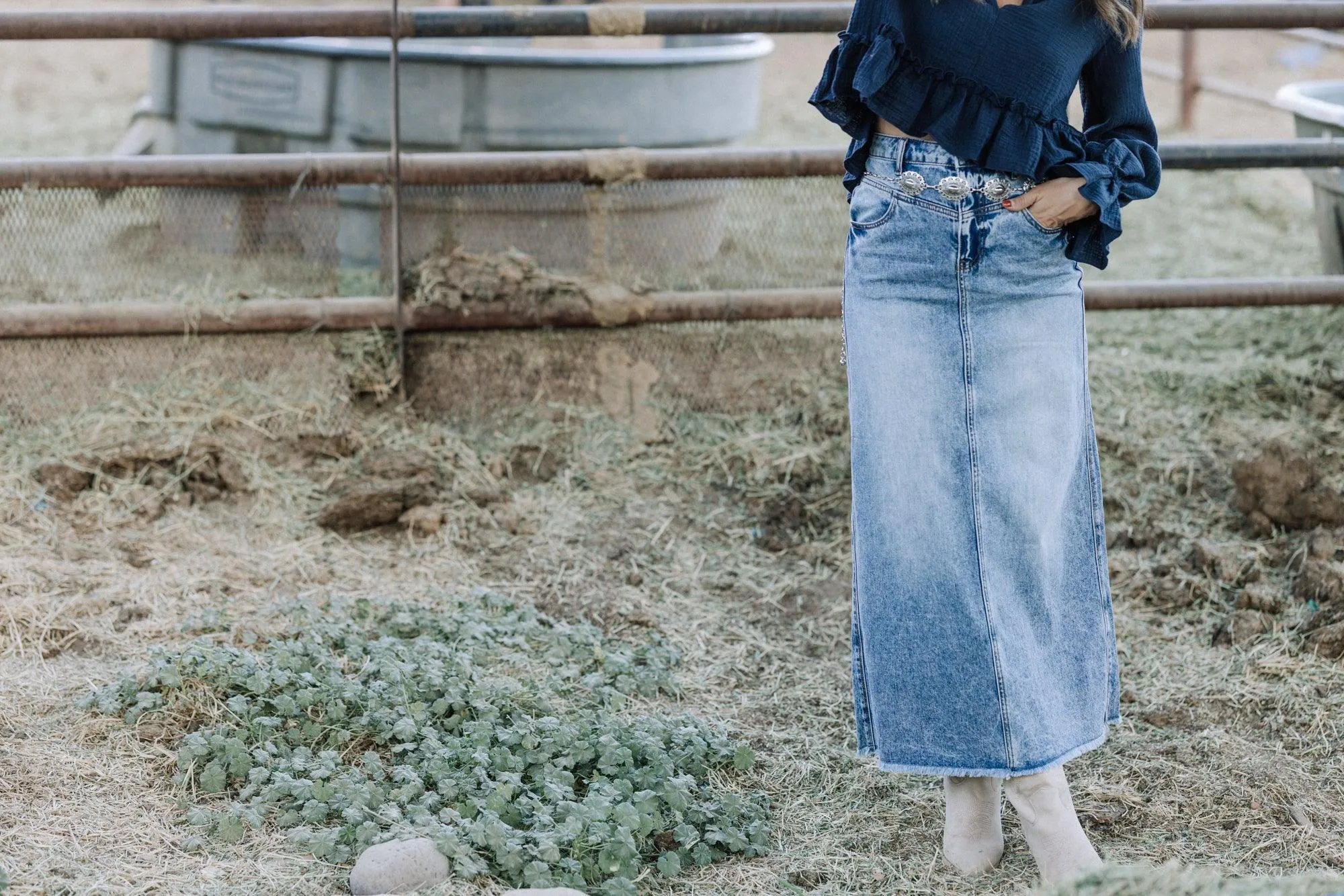 Ira Denim Maxi Skirt