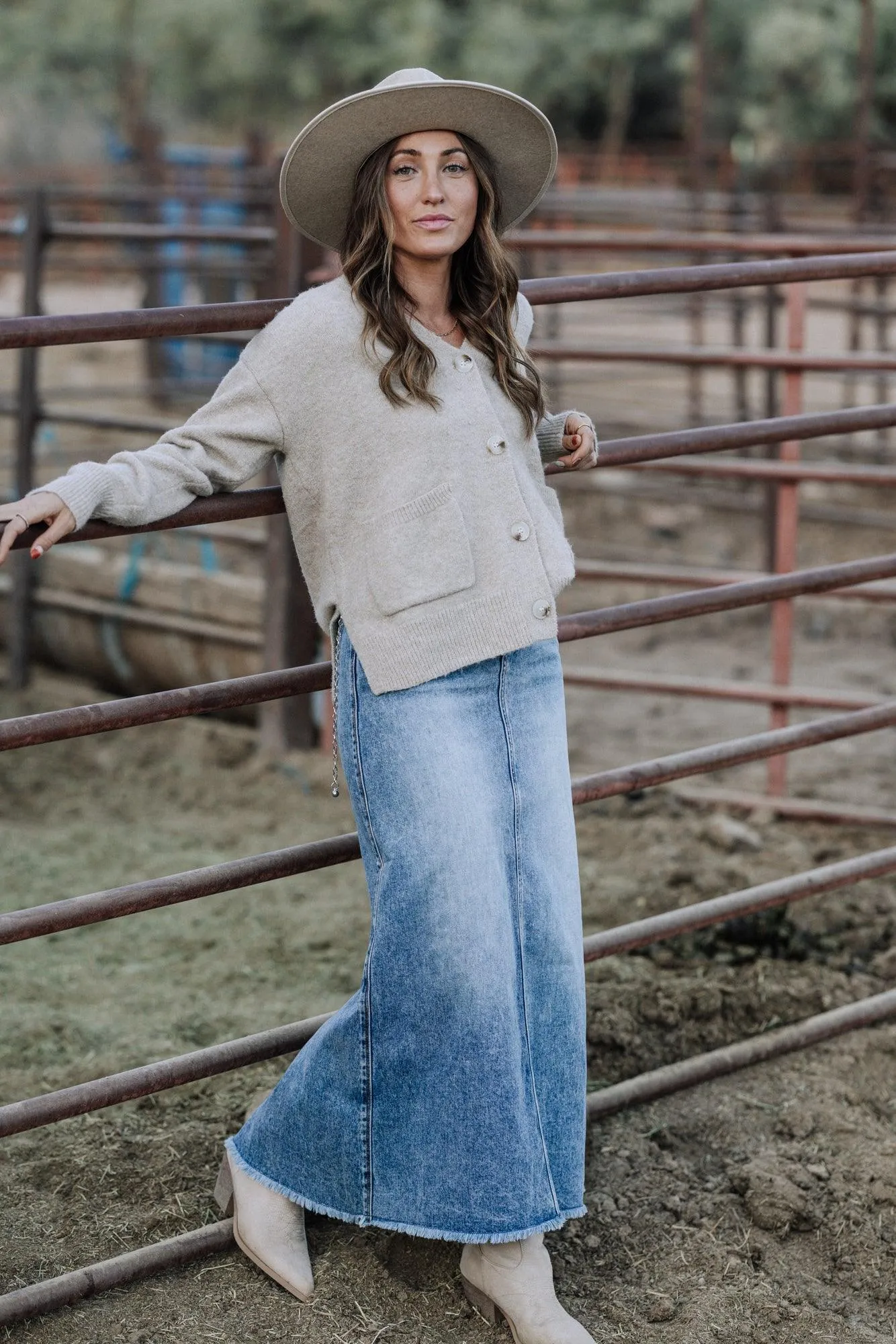 Ira Denim Maxi Skirt