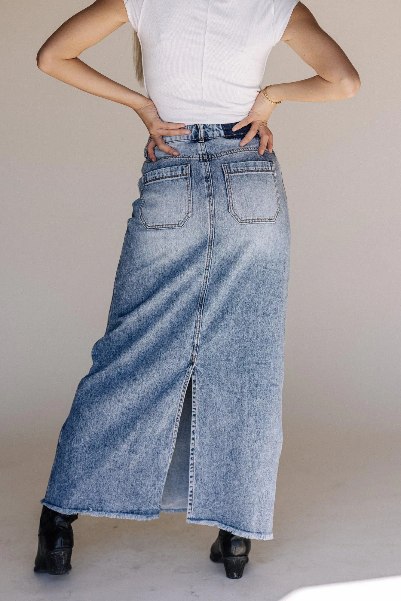 Ira Denim Maxi Skirt