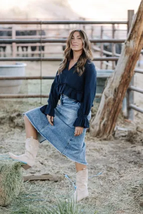 Ira Denim Maxi Skirt