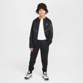 KIDS NIKE TECH FLEECE FULL-ZIP WINDRUNNER WARMUP (BLACK)