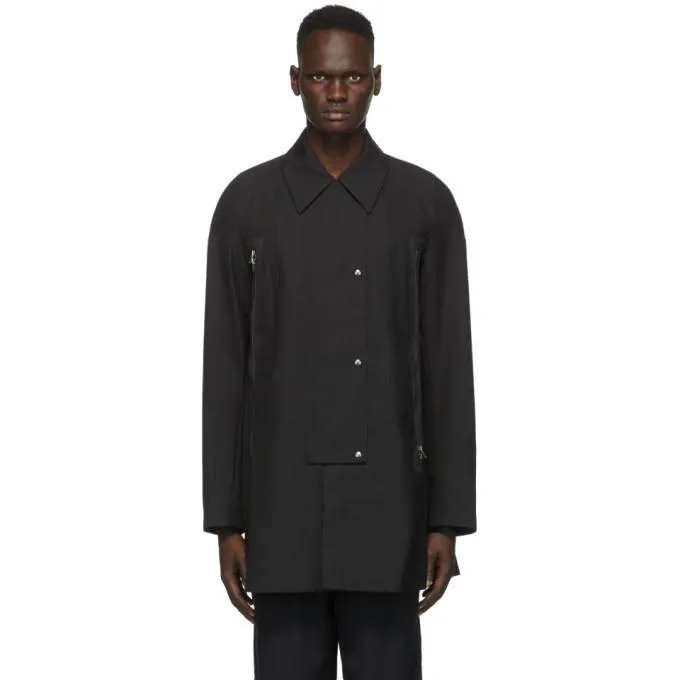 Kiko Kostadinov Black Marcel Double Zip Coat
