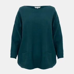 Ladies Teal Batwing Jumper
