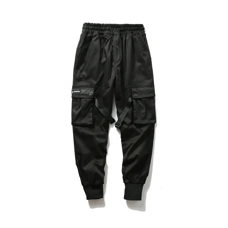 Man Fall Outfits Cargo Pants Function Multi-Pocket Overalls Men's Jogging Ankle Banded Pants