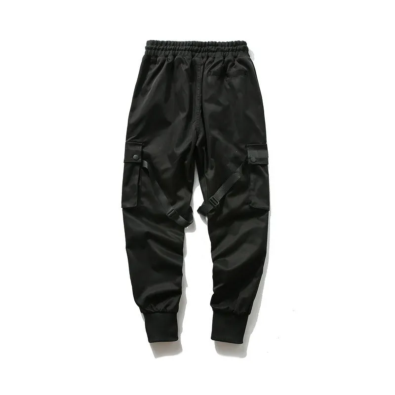 Man Fall Outfits Cargo Pants Function Multi-Pocket Overalls Men's Jogging Ankle Banded Pants