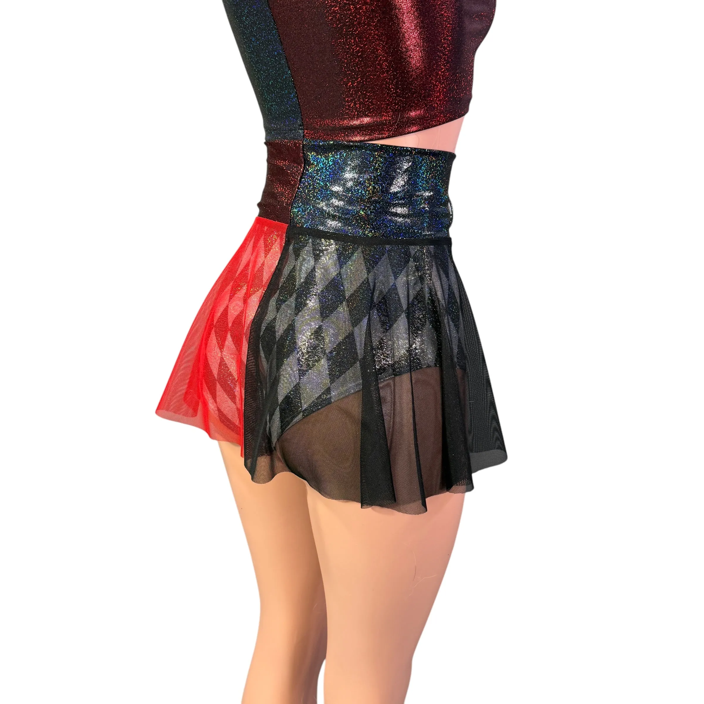 Mesh Lace-Up Skirt - Queen of Hearts Costume - Corset Skirt