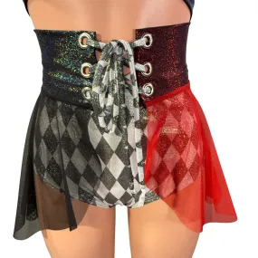 Mesh Lace-Up Skirt - Queen of Hearts Costume - Corset Skirt