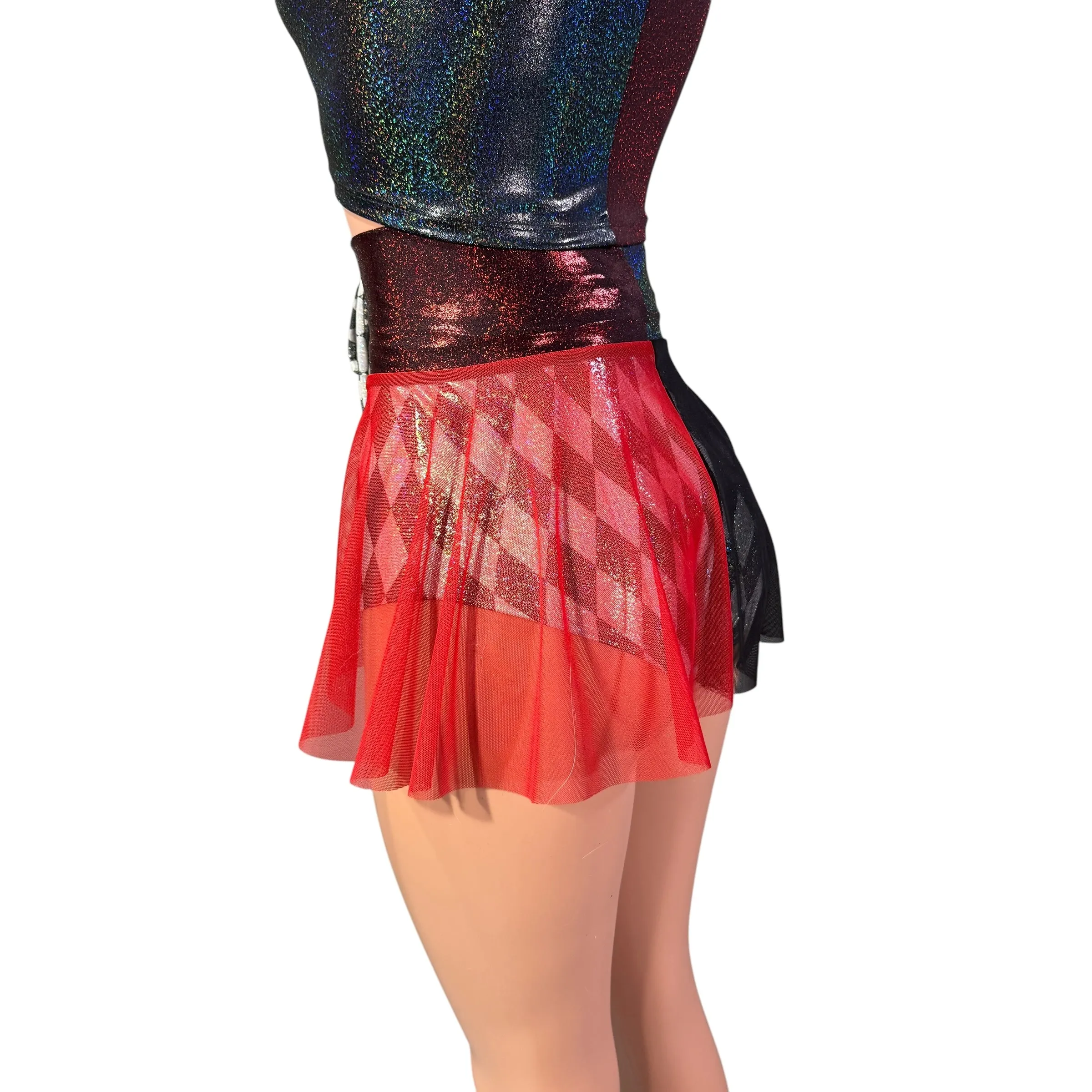 Mesh Lace-Up Skirt - Queen of Hearts Costume - Corset Skirt