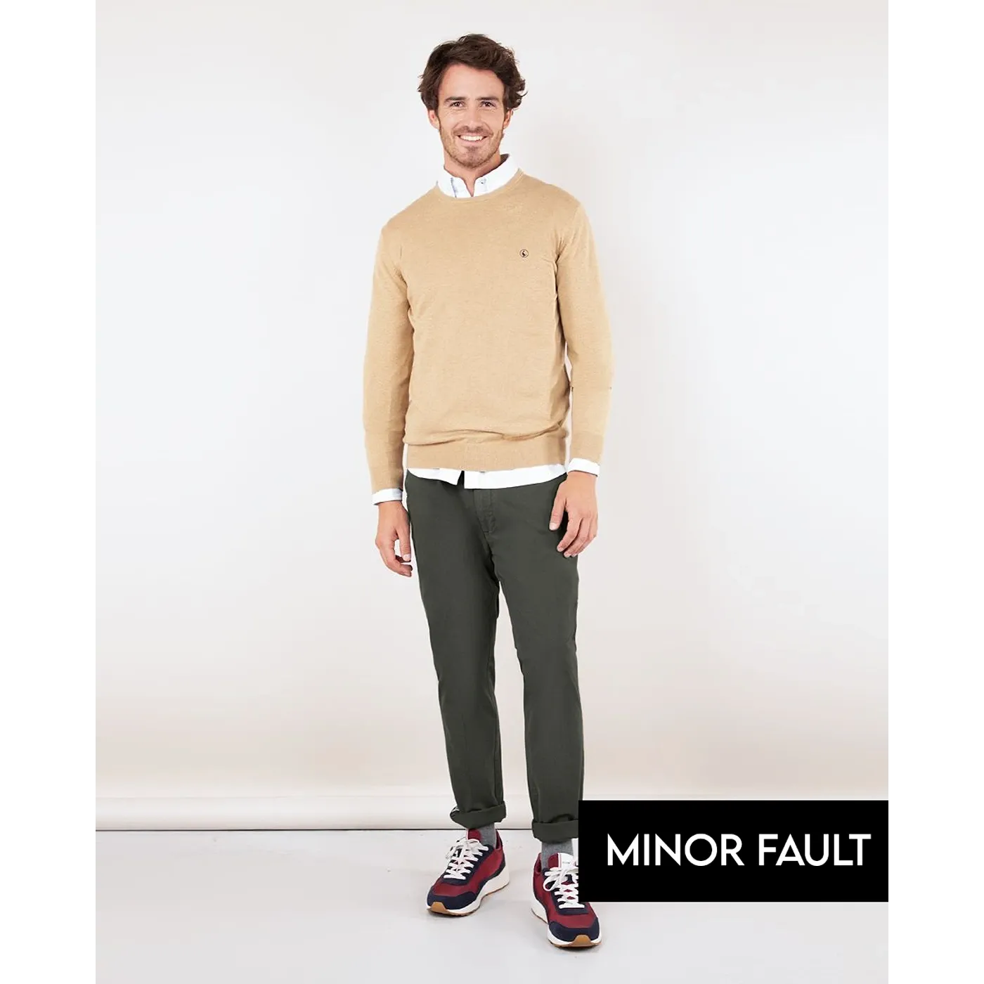 (Minor Fault) Green Basic Cotton Chinos
