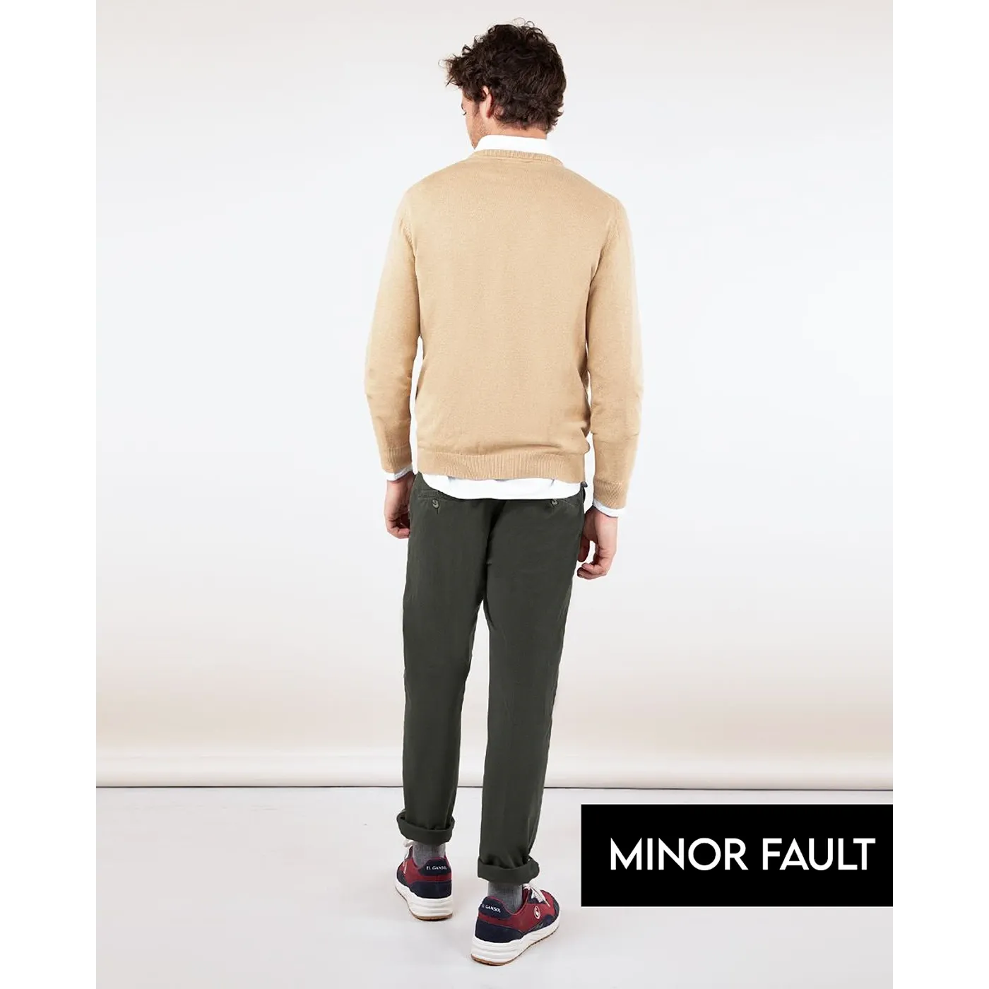 (Minor Fault) Green Basic Cotton Chinos