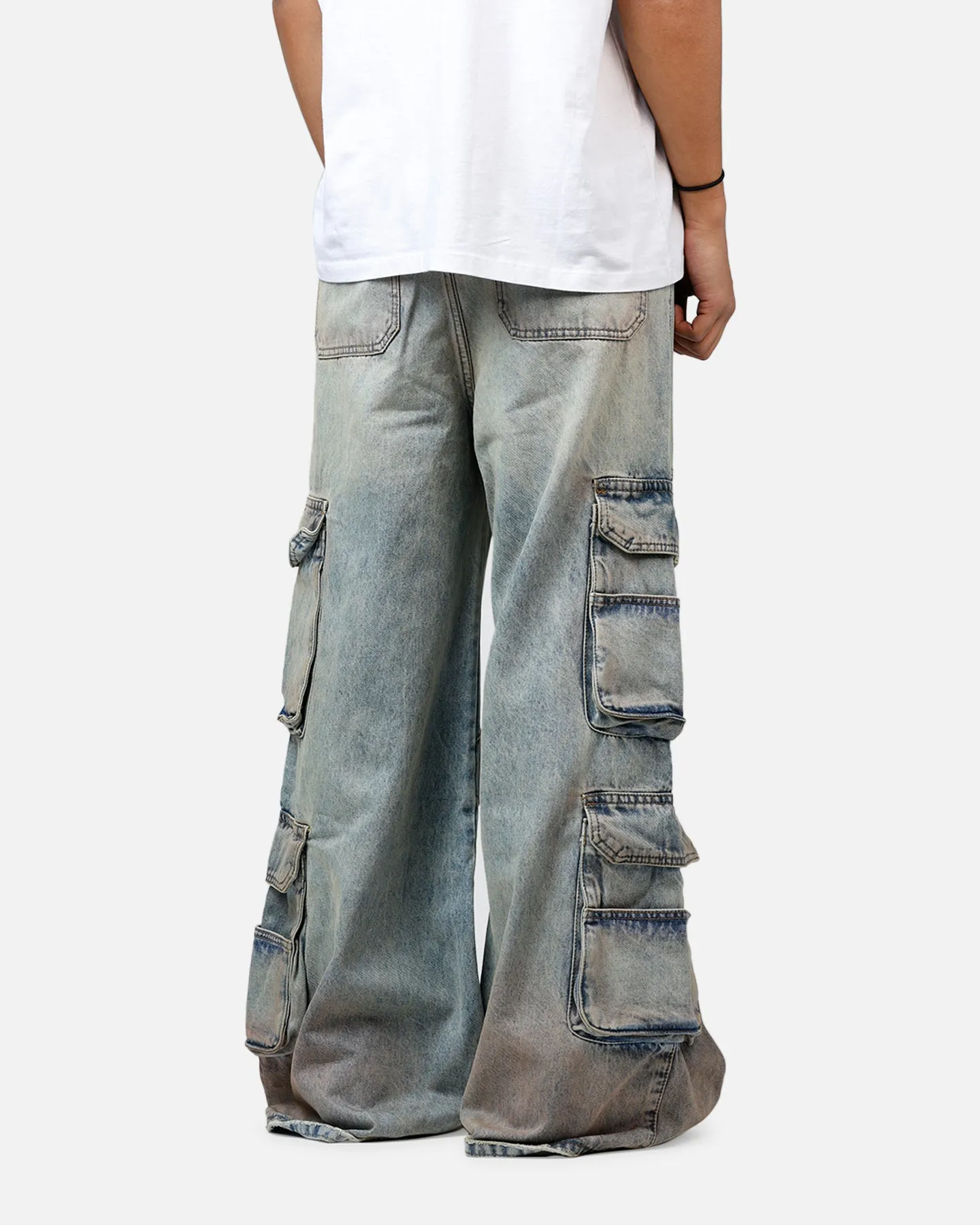 MNML Dune Double Cargo Denim Pants Blue/Red