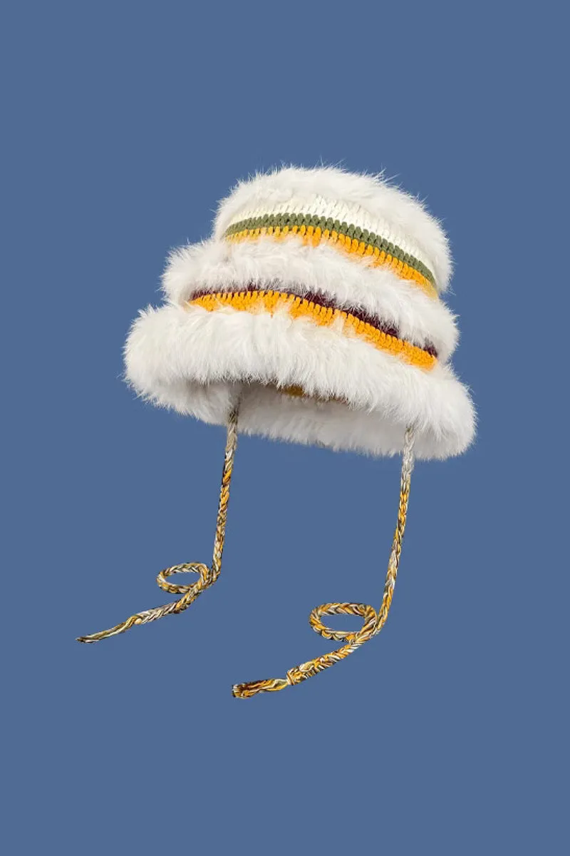 Multi-Color Striped Knit Bucket Hat