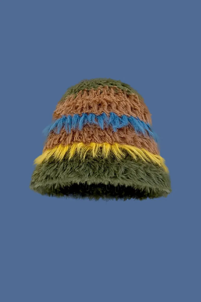 Multi-Color Striped Knit Bucket Hat