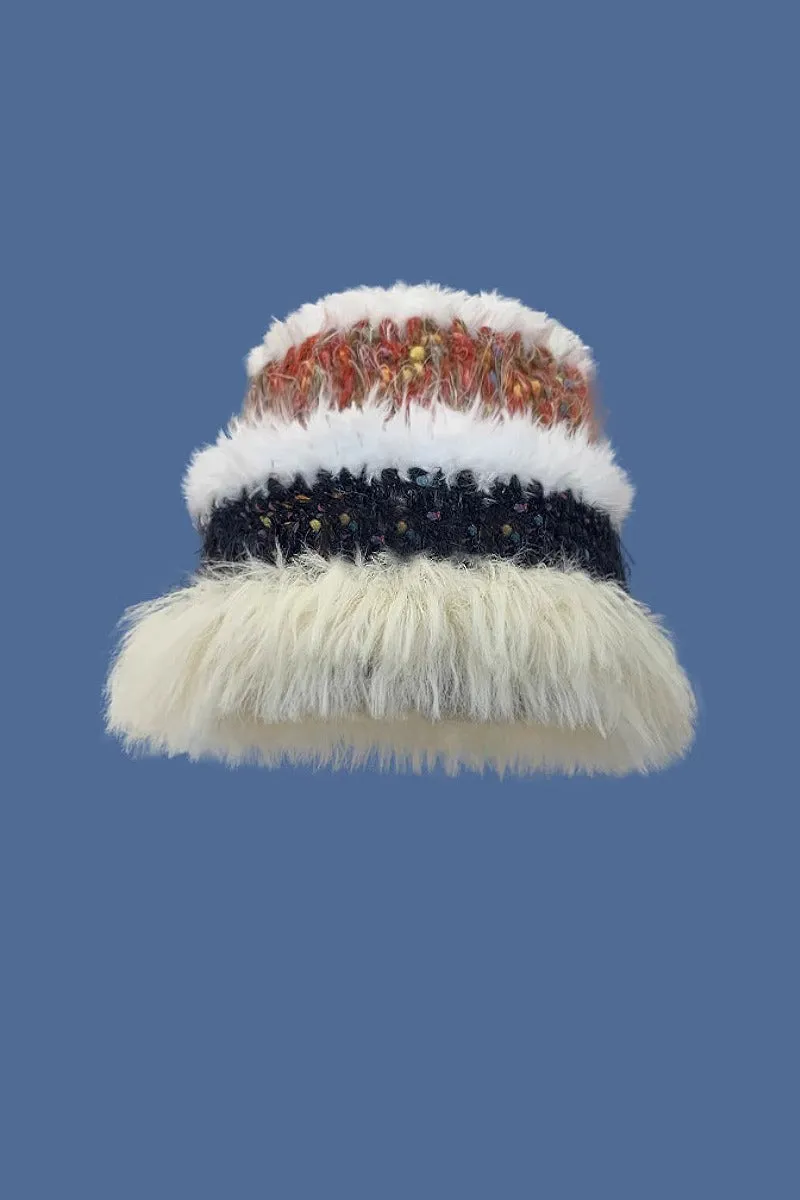 Multi-Color Striped Knit Bucket Hat