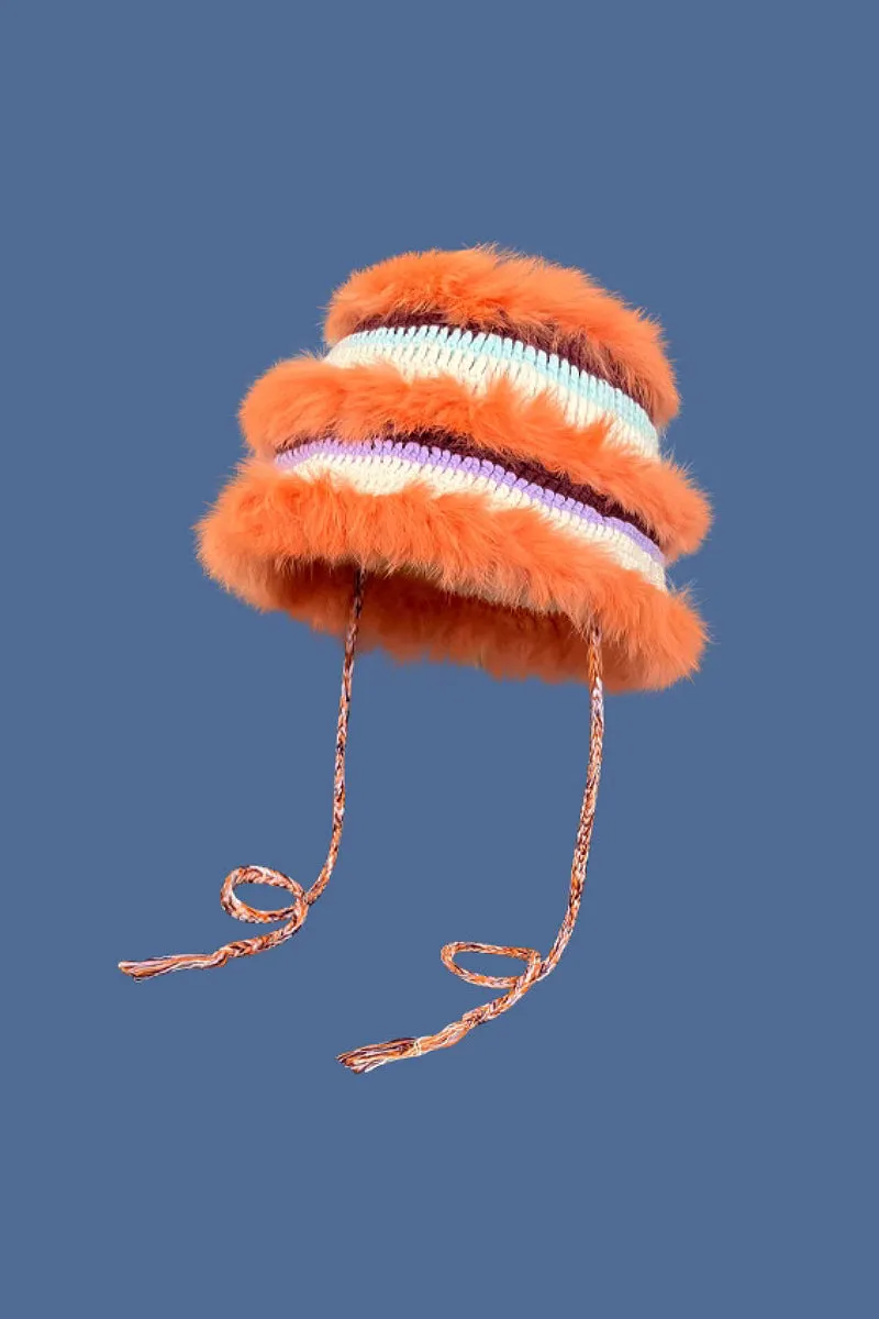 Multi-Color Striped Knit Bucket Hat