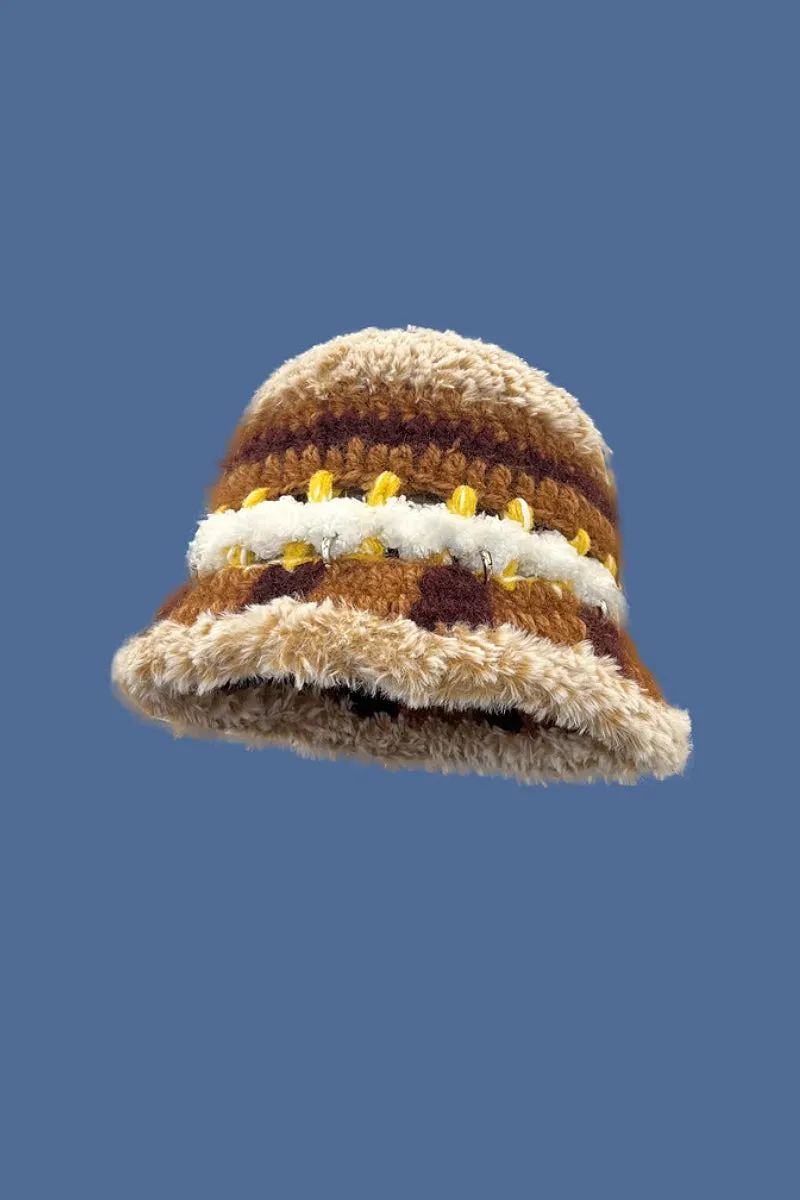 Multi-Color Striped Knit Bucket Hat