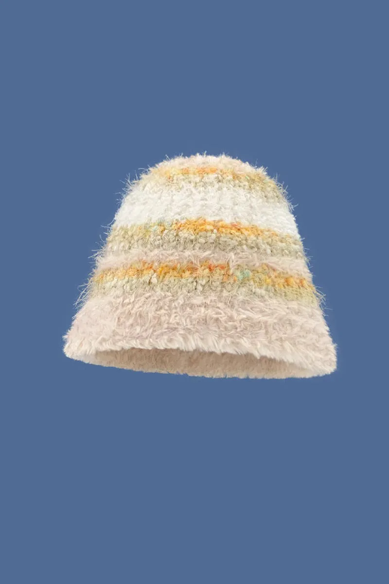 Multi-Color Striped Knit Bucket Hat