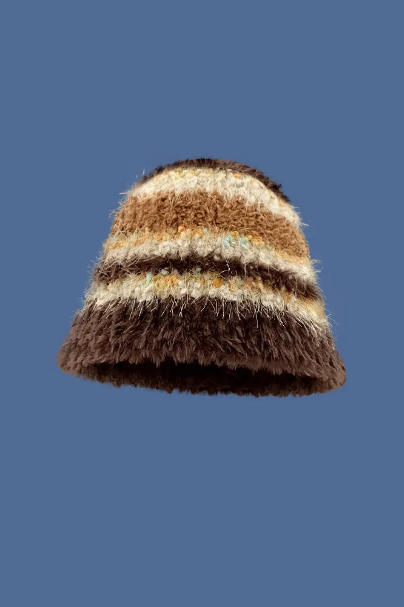 Multi-Color Striped Knit Bucket Hat