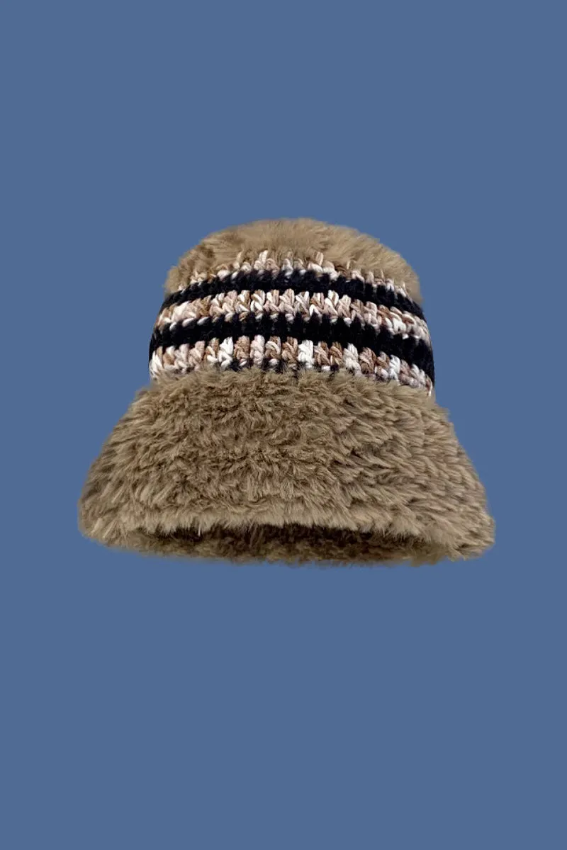 Multi-Color Striped Knit Bucket Hat