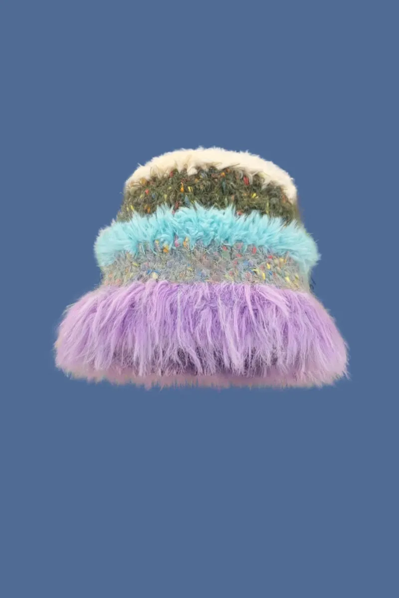 Multi-Color Striped Knit Bucket Hat