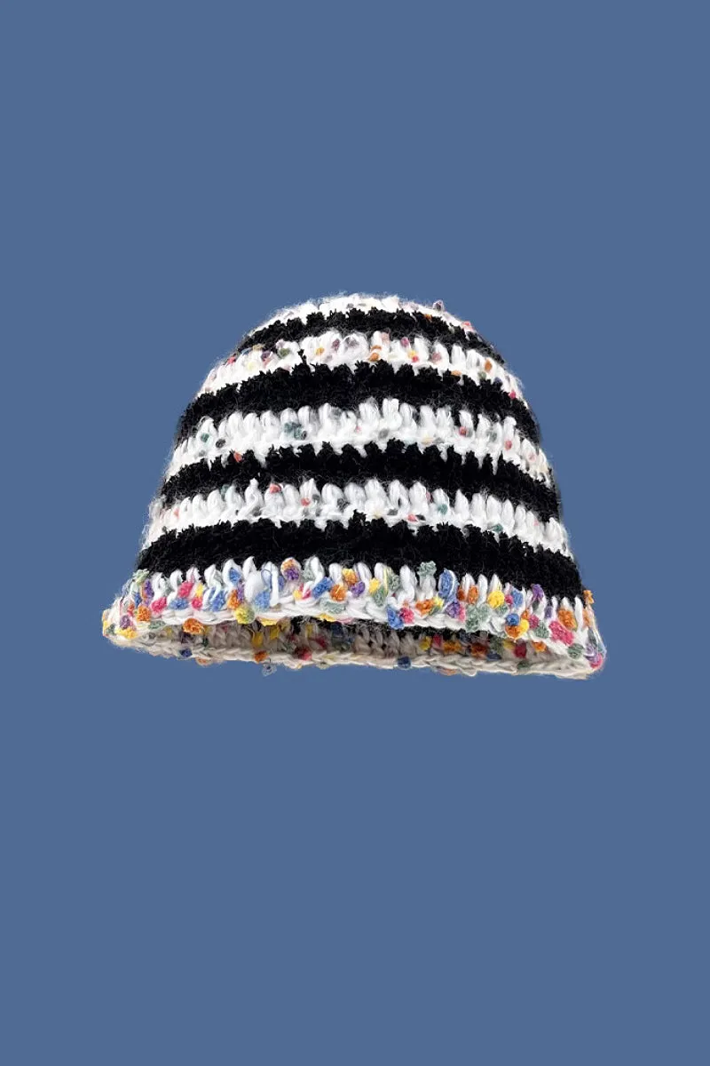 Multi-Color Striped Knit Bucket Hat