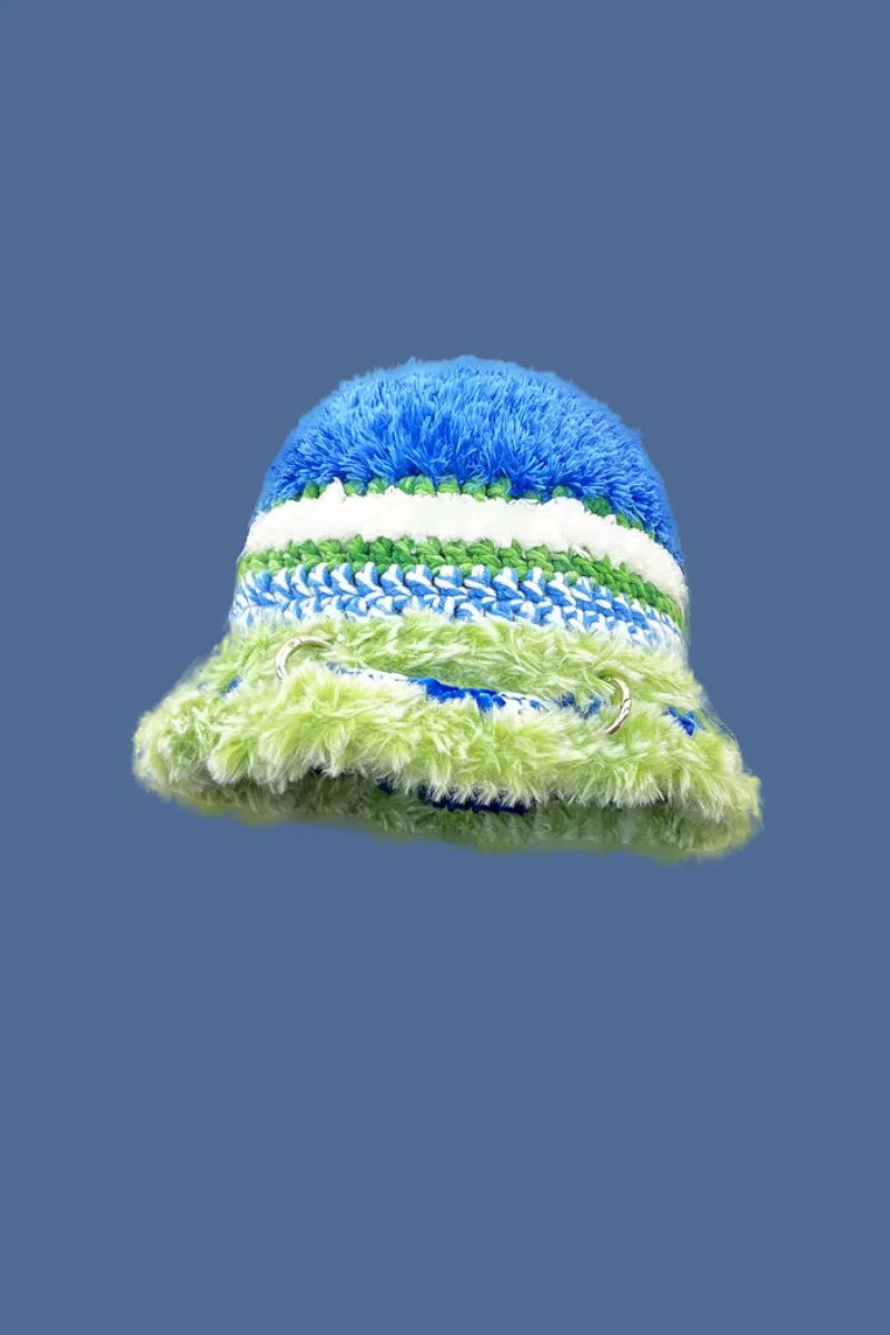 Multi-Color Striped Knit Bucket Hat