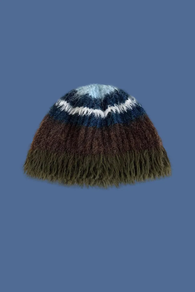 Multi-Color Striped Knit Bucket Hat