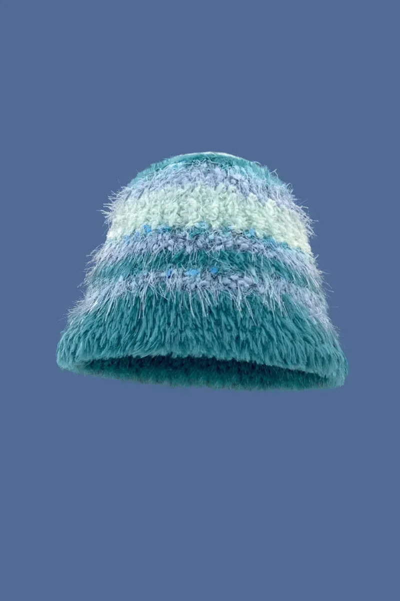 Multi-Color Striped Knit Bucket Hat