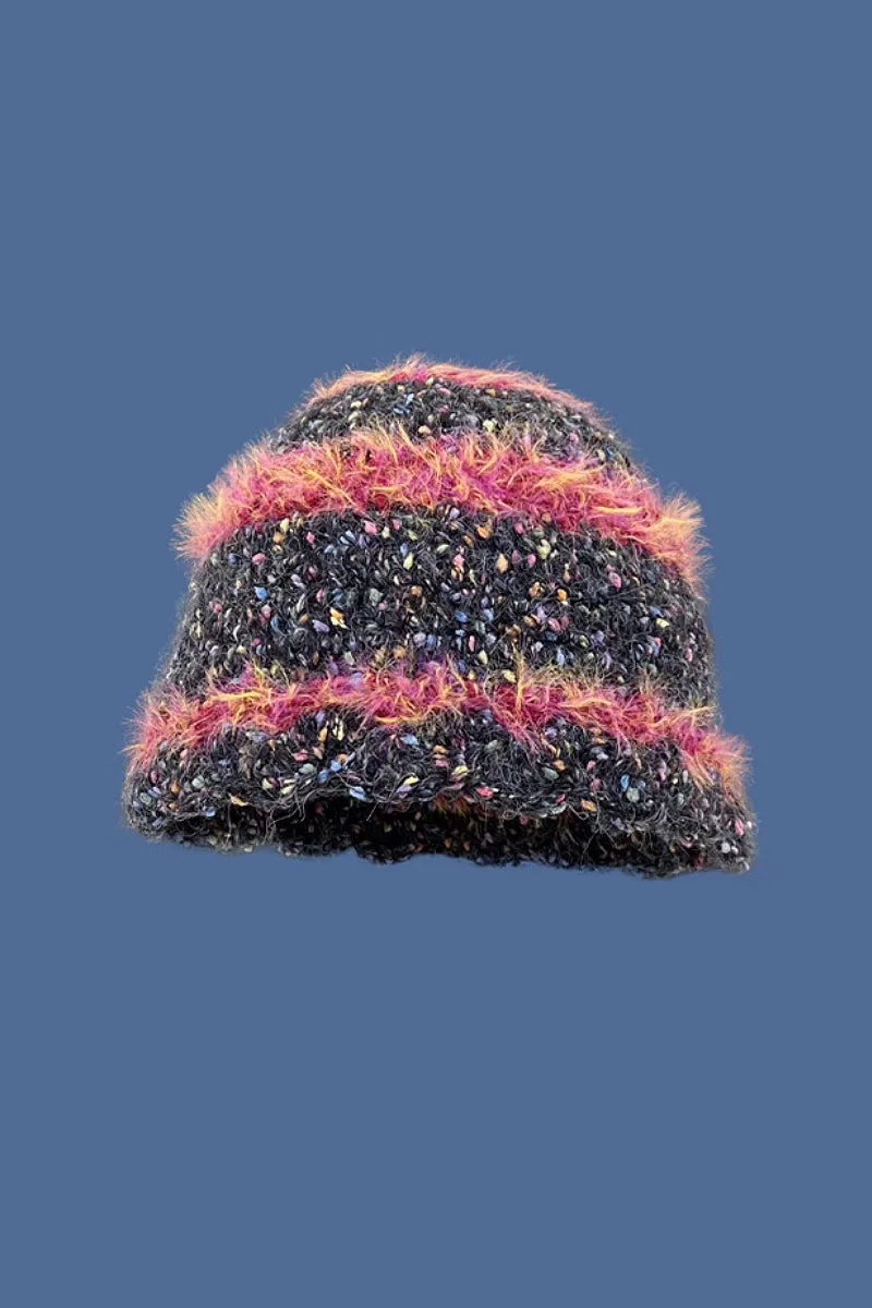 Multi-Color Striped Knit Bucket Hat