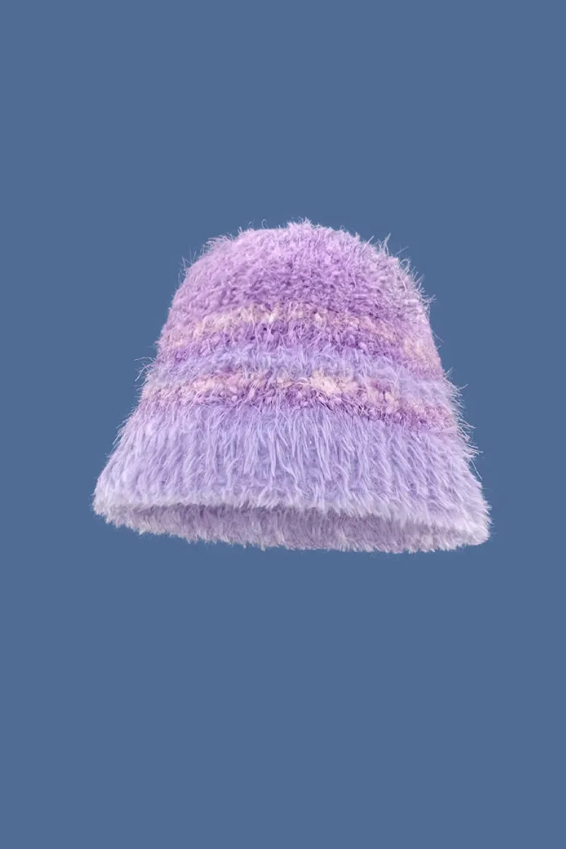 Multi-Color Striped Knit Bucket Hat