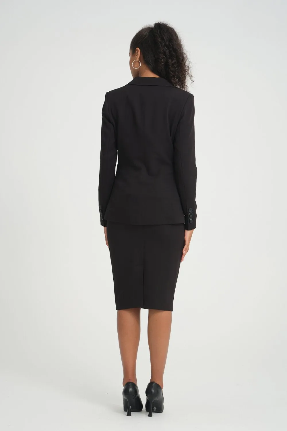 NDL Women Three-Piece Women's Suit with Vest-Jacket Skirt Black - Neunkirchen