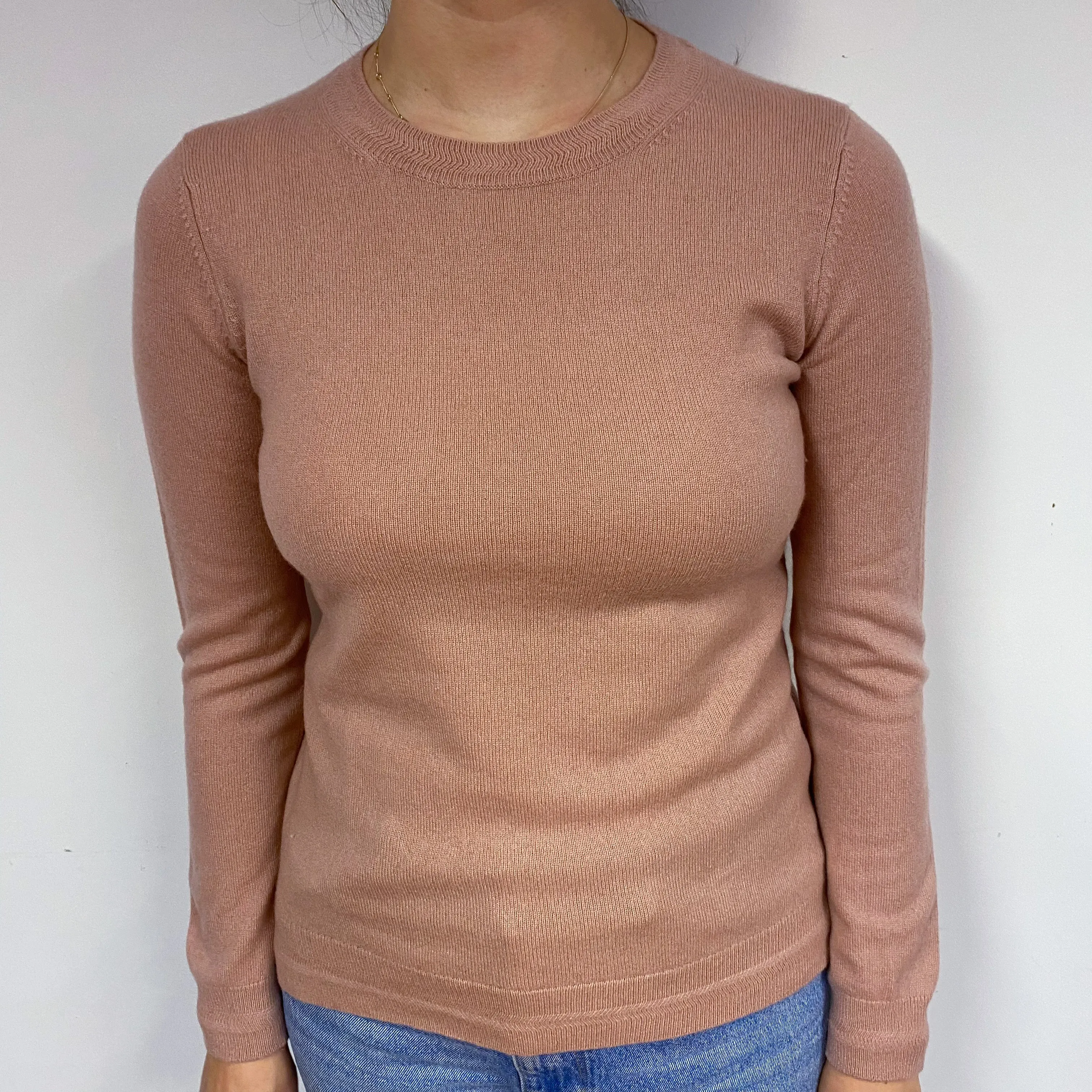 Nude Pink Cashmere Crew Neck Jumper Small
