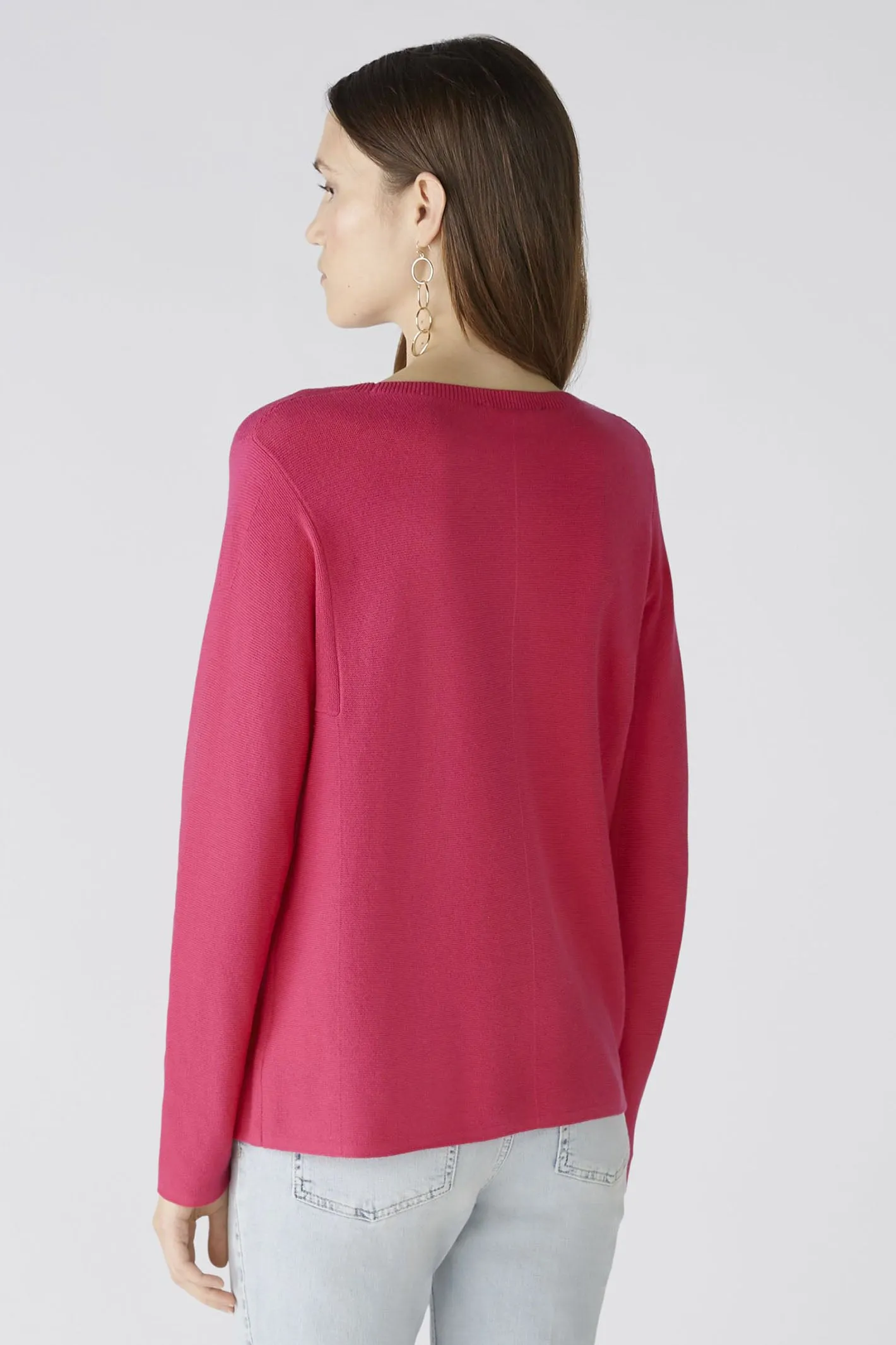 Oui 79915 Keiko Pink Wide Neck Jumper