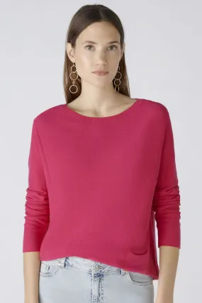 Oui 79915 Keiko Pink Wide Neck Jumper