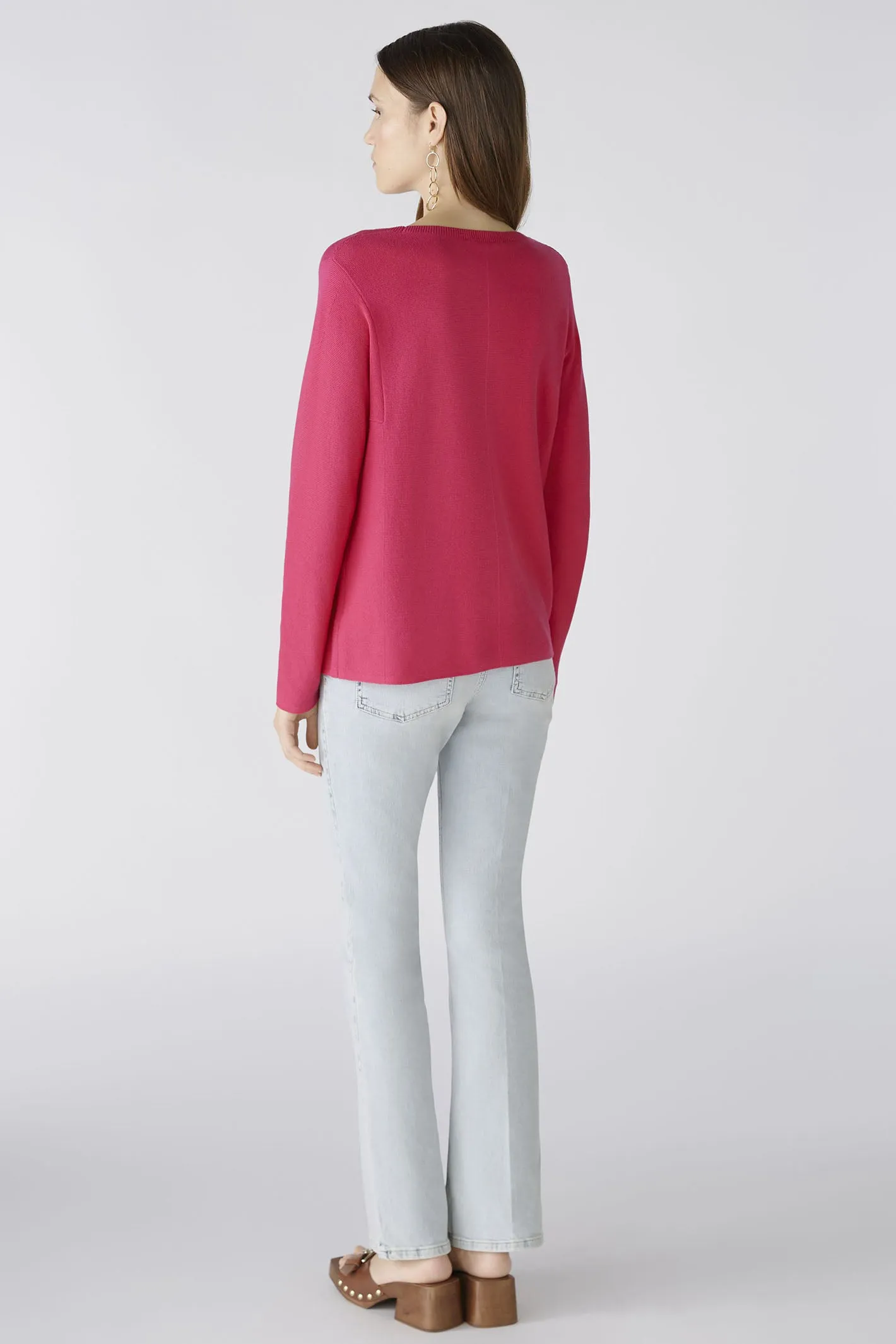 Oui 79915 Keiko Pink Wide Neck Jumper