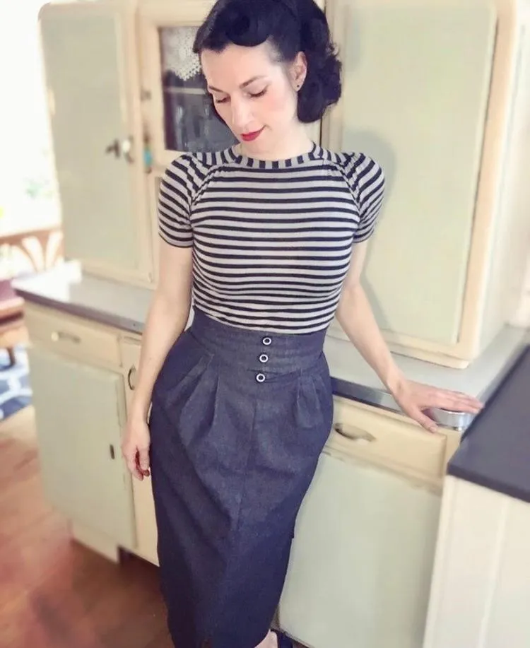 PDF - 1950s Pattern, Wiggle, Slim, Pencil Skirt -  Waist 28” (71cm) - Download