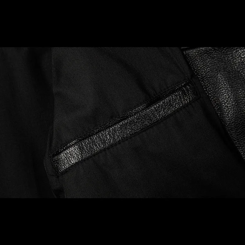 Plaid Stripes Motorcycle Genuine Leather Jacket