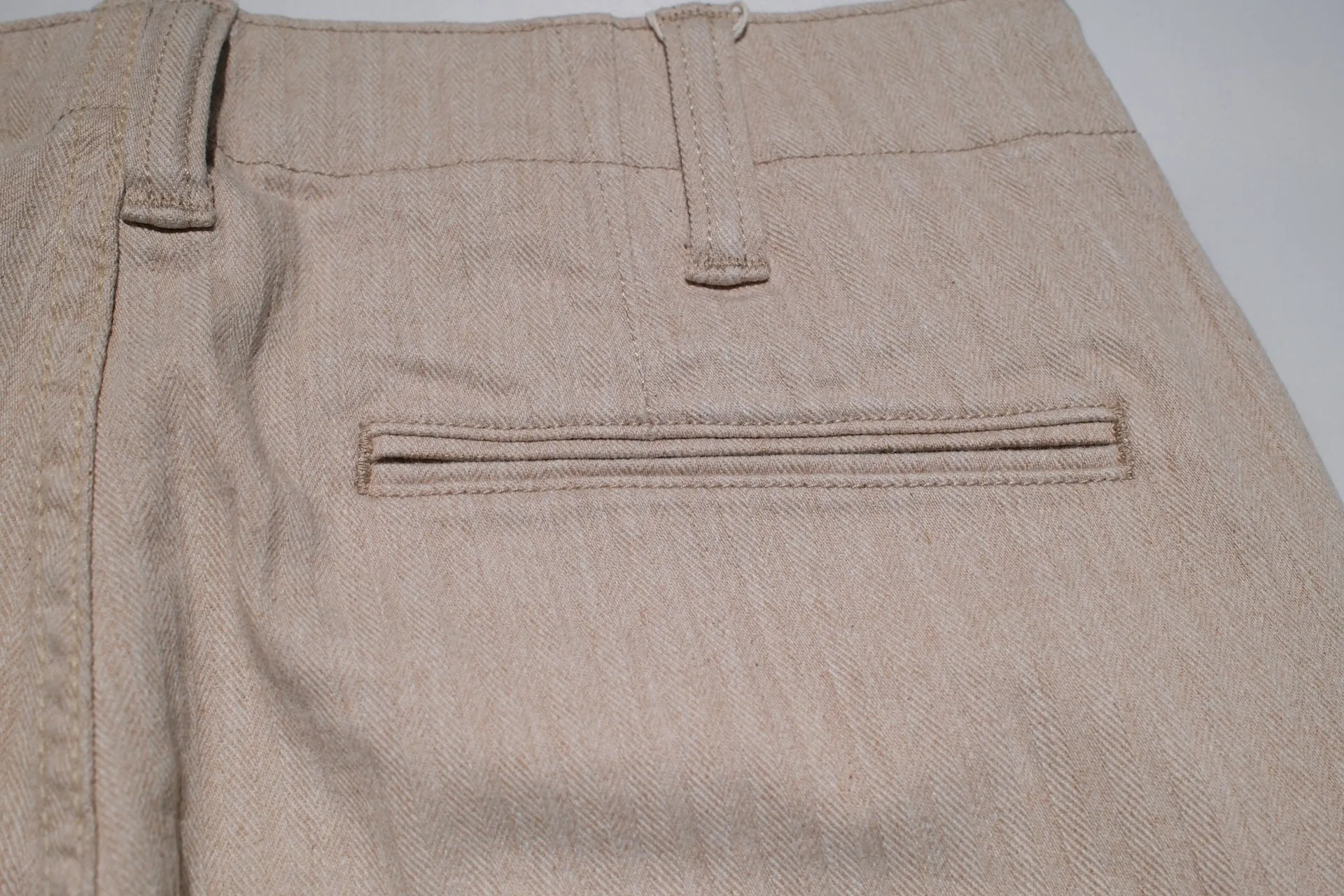 Pure Blue Japan 12oz Herringbone Twill Chinos (Beige)