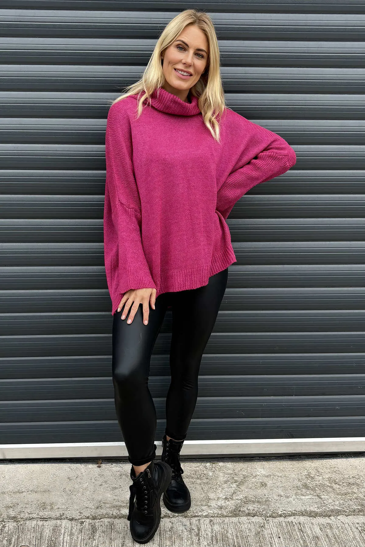 Rachel Polo Neck Knitted Jumper Berry