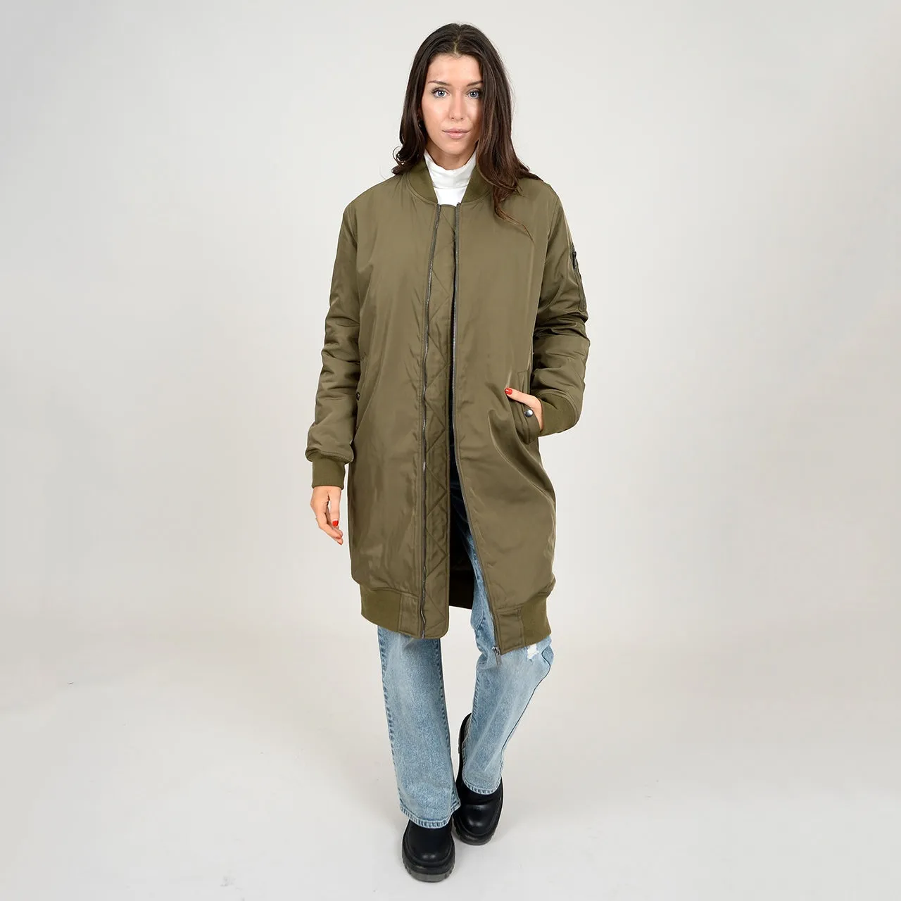 RD STYLE WOMEN'S RAELYN LONG BOMBER JACKET