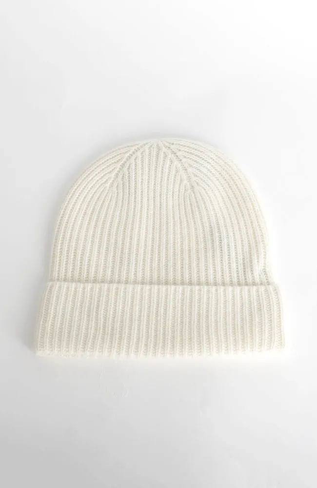 Repeat Organic Cashmere Ribbed Knit Hat