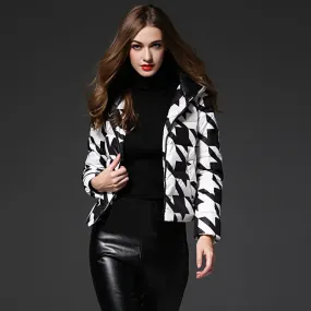 Runway Houndstooth Down Jacket
