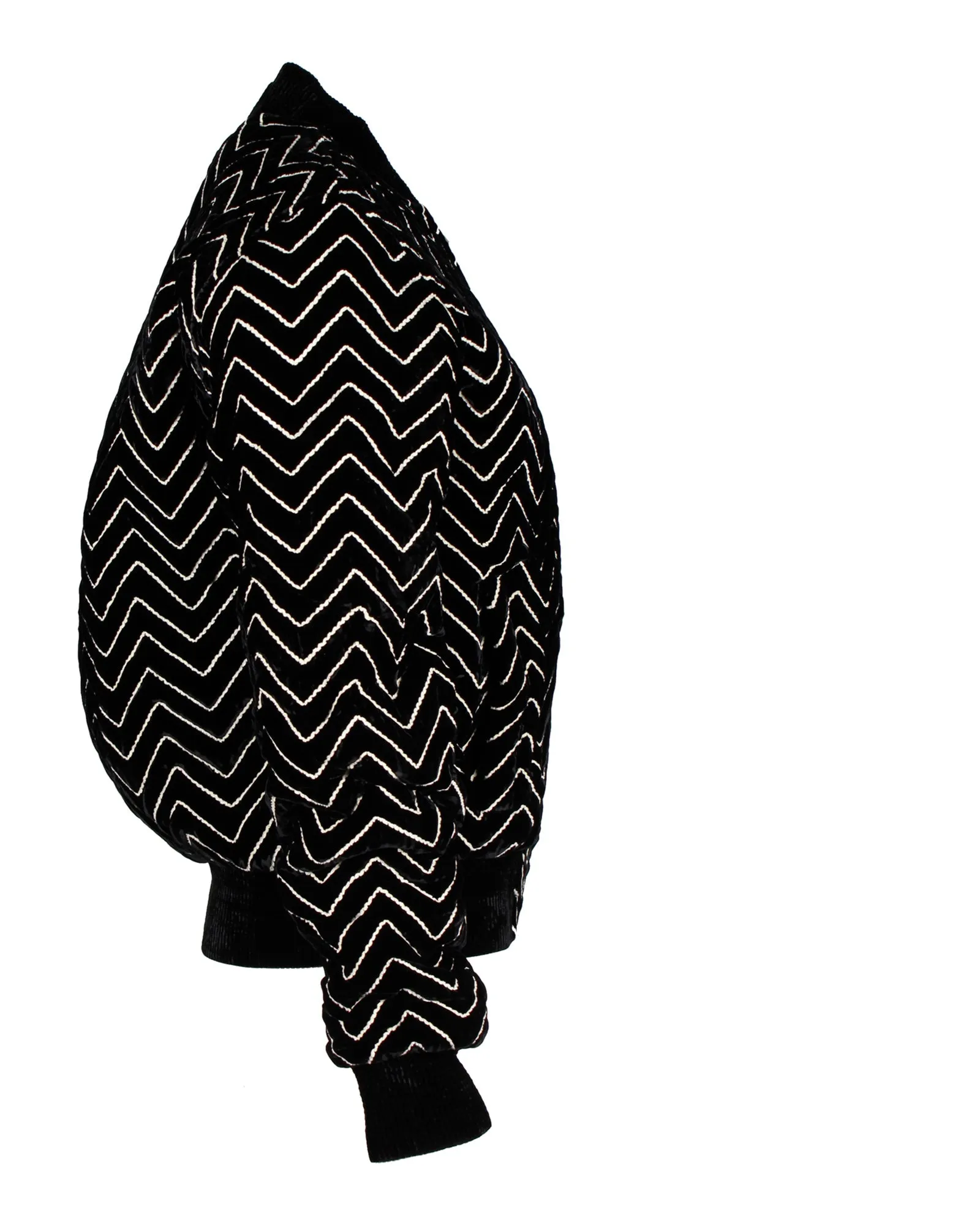Saint Laurent Zigzag Velvet Bomber Jacket in Black Viscose