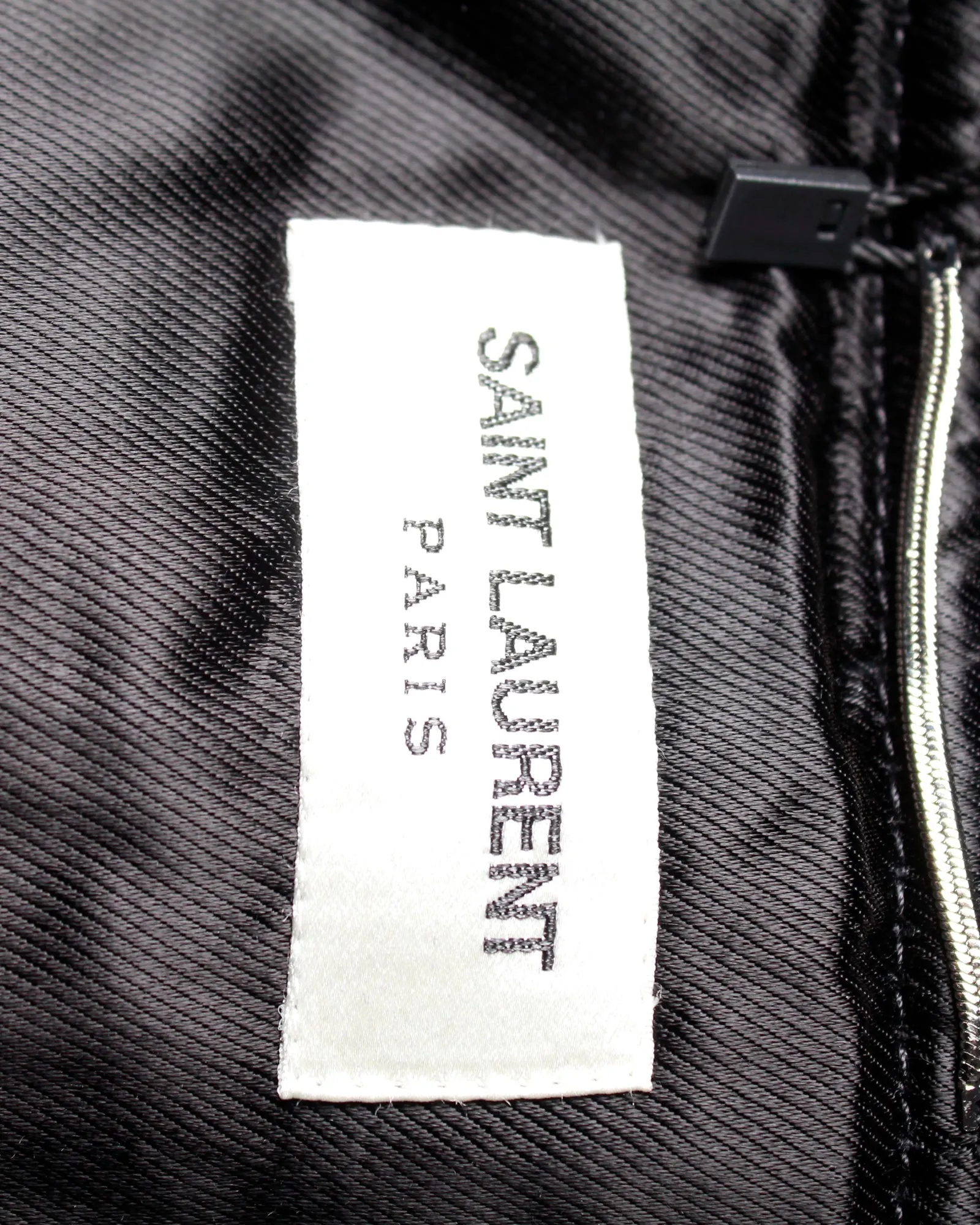 Saint Laurent Zigzag Velvet Bomber Jacket in Black Viscose