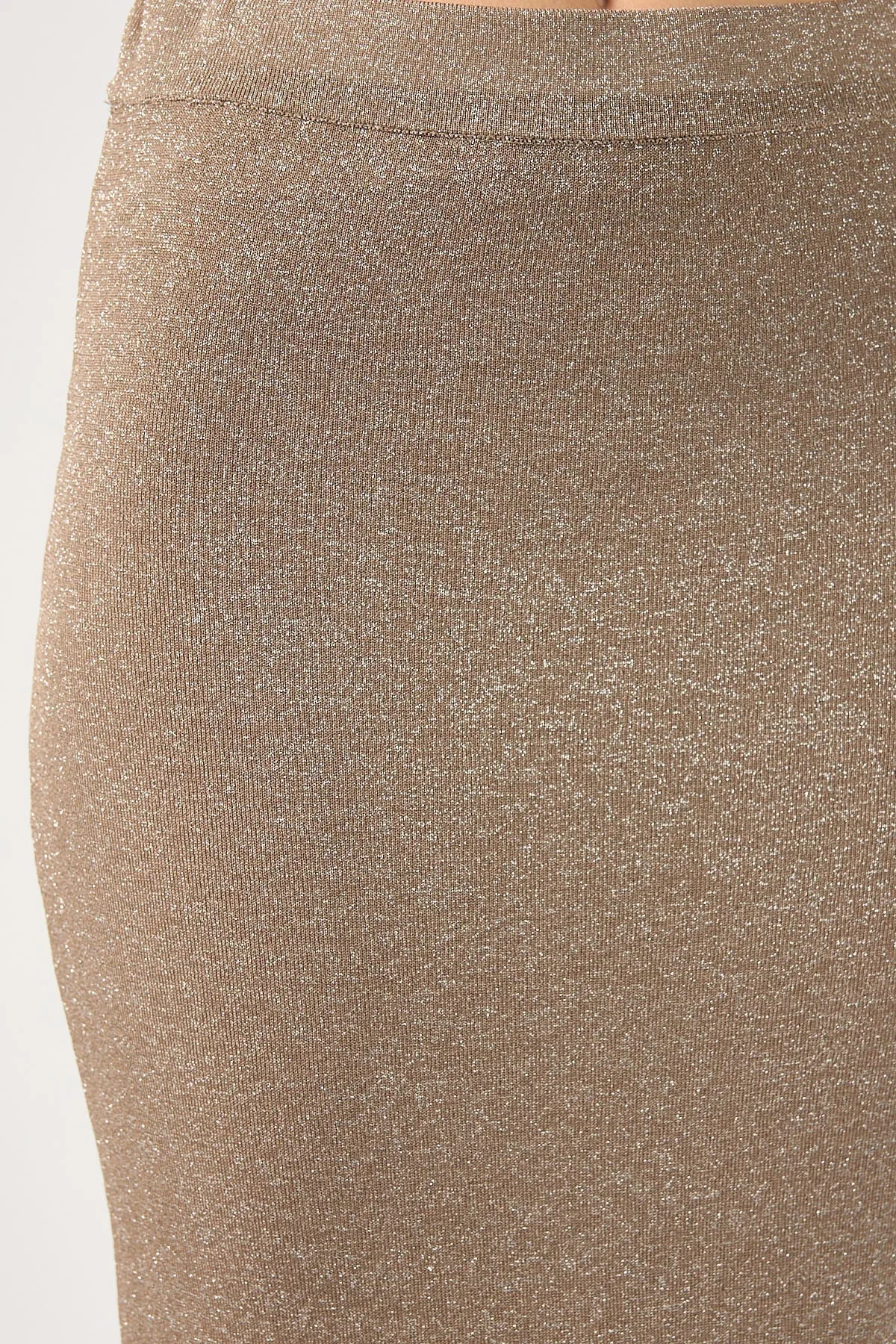 Sand Lurex Knit Maxi Skirt
