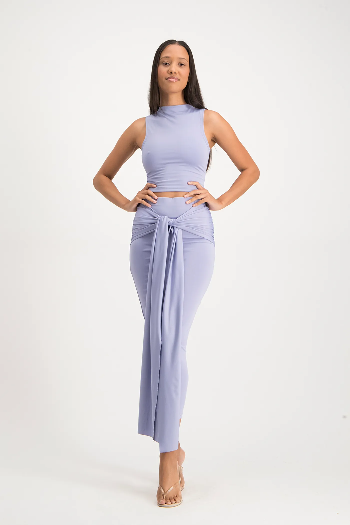 Savannah Wrap Tie Detail Skirt - Persian Violet
