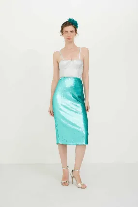 Sequined Tube Skirt Mint
