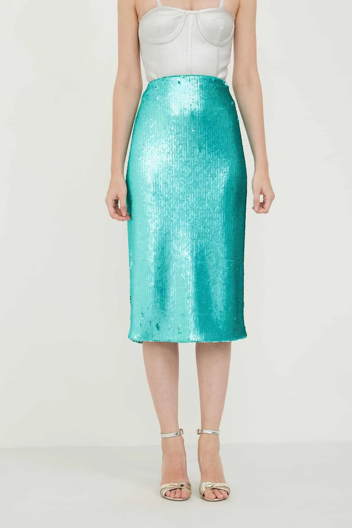 Sequined Tube Skirt Mint