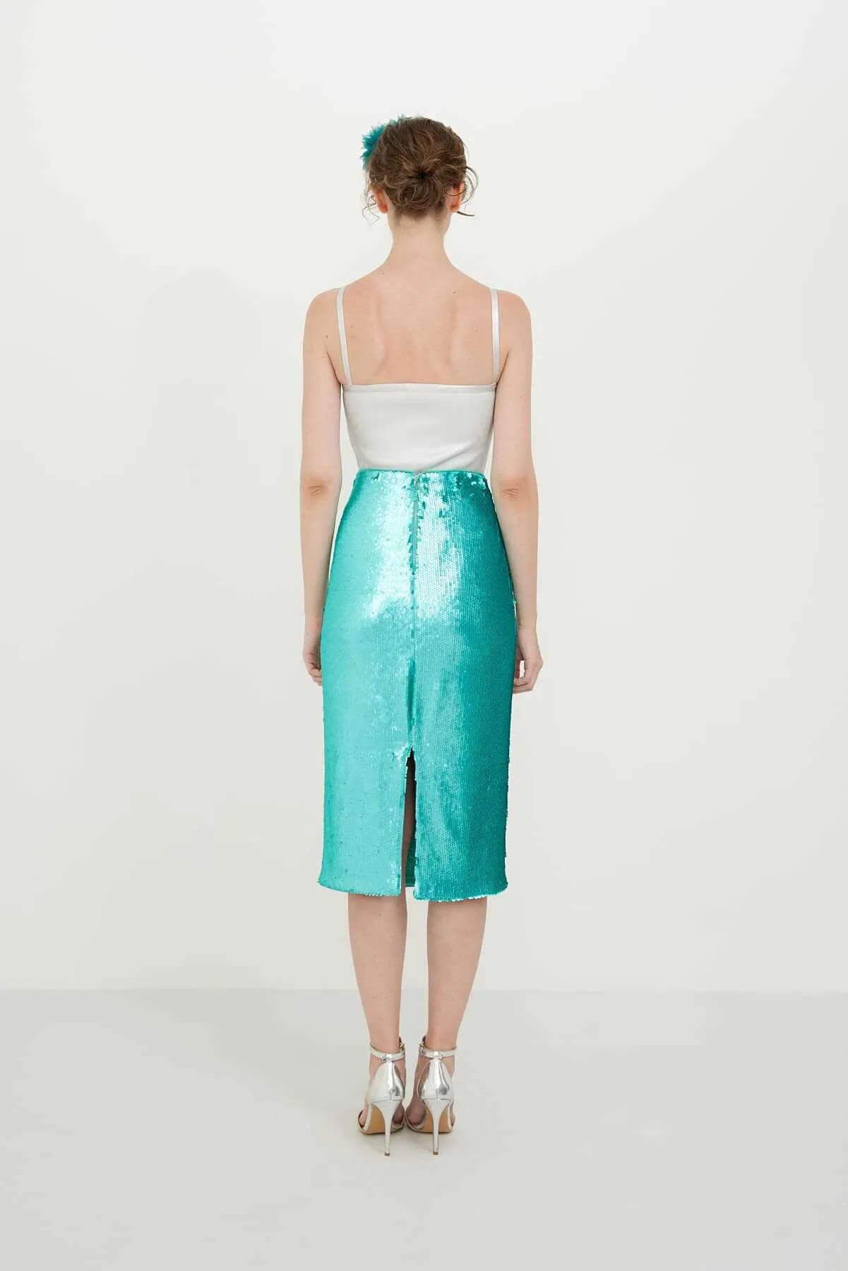 Sequined Tube Skirt Mint